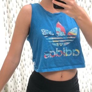 Blue adidas crop top